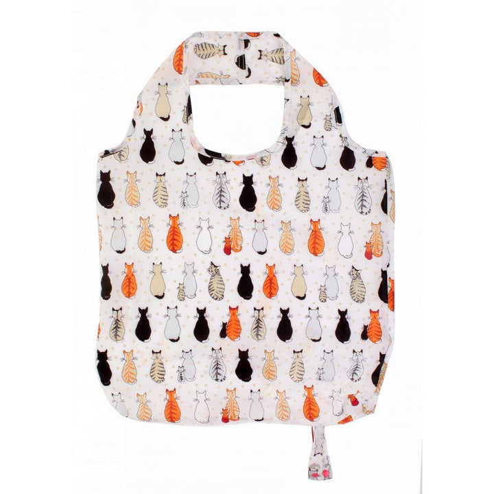 Ulster Weavers Reusable Roll-Up Bag - Cats in Waiting (Polyester, Orange) - Roll-Up Bag - Ulster Weavers