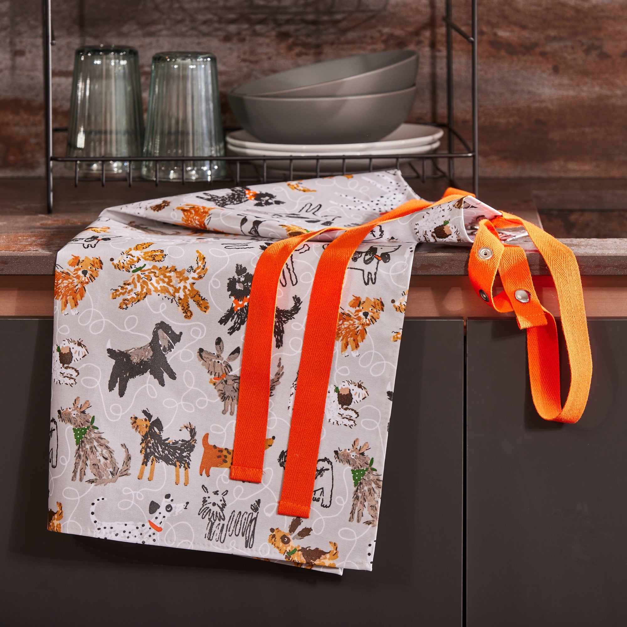 Ulster Weavers Dog Days Apron - PVC/Oilcloth One Size in Grey - Apron - Ulster Weavers