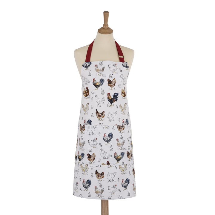 Ulster Weavers Farm Birds Apron - Cotton One Size in Red