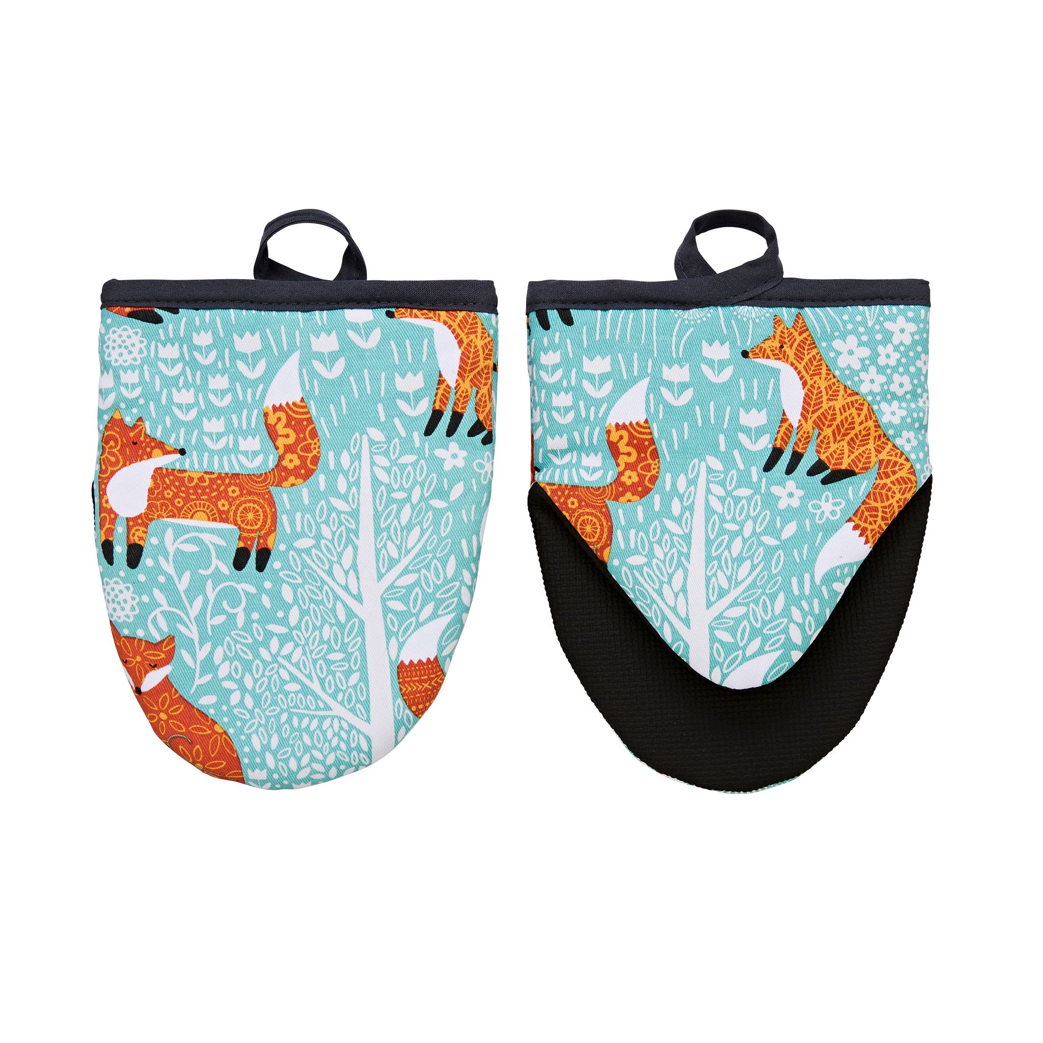 Ulster Weavers Micro Mitts - Foraging Fox (100% Cotton Outer with Neoprene Sleeve, Blue) - Micro Mitts - Ulster Weavers