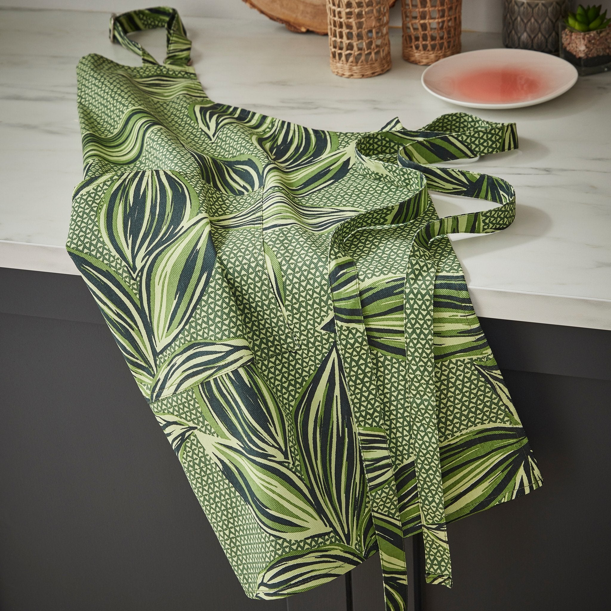 Ulster Weavers Cotton Apron - Geo Leaves (100% Cotton) - Apron - Ulster Weavers