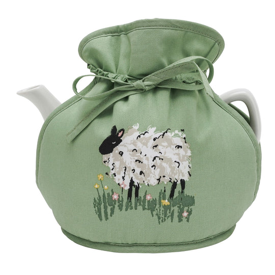 Woolly Sheep Tea Cosy Muff in Green