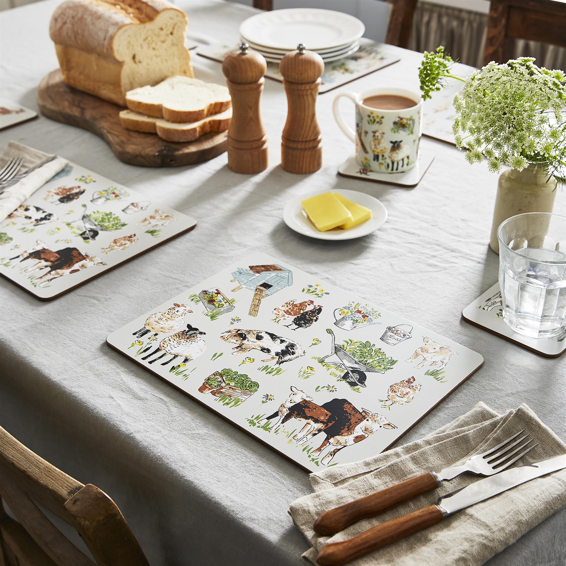 Ulster Weavers Portman Farm Placemat - 4 Pack One Size in Grey - Placemat - Ulster Weavers