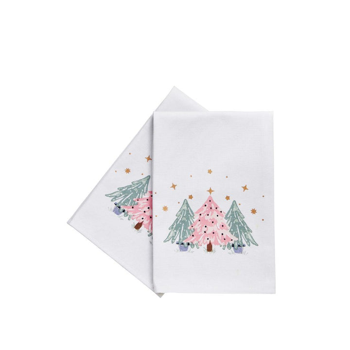 Ulster Weavers Recycled Cotton Napkin (2 pack) - Frosty Trees (Green) -  - Ulster Weavers