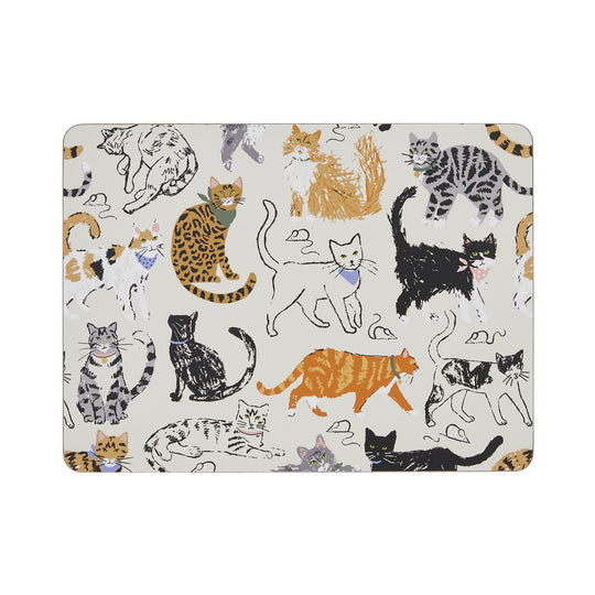 Feline Friends Placemat 4 Pack in Cream