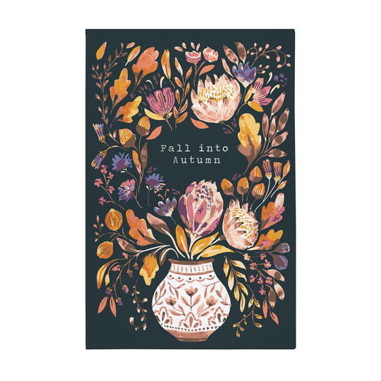 Fall into Autumn Cotton Tea Towel in Green