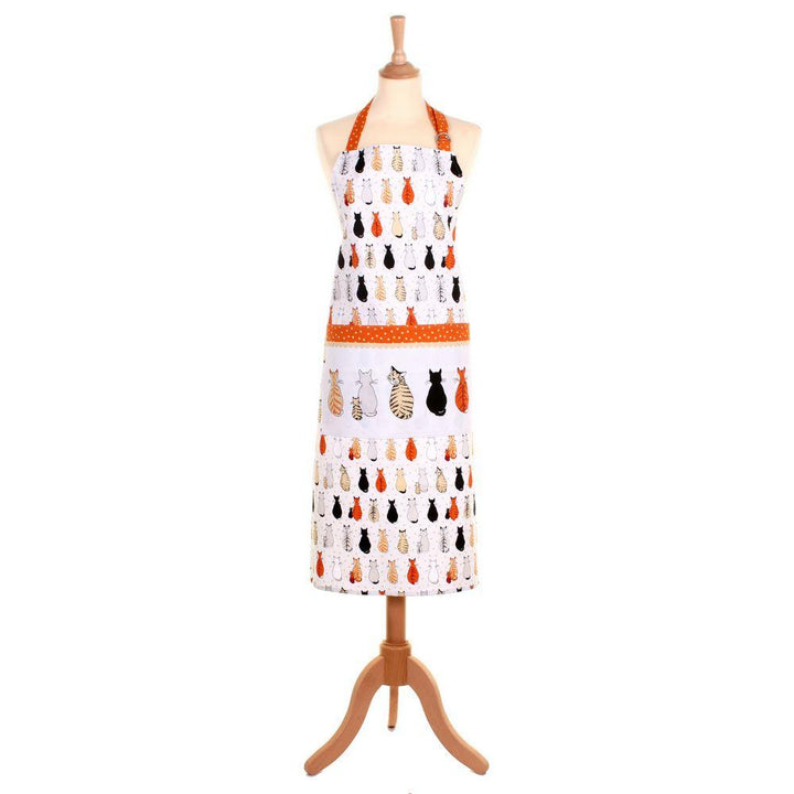 Ulster Weavers Cotton Apron - Cats in Waiting (100% Cotton, Orange) - Apron - Ulster Weavers
