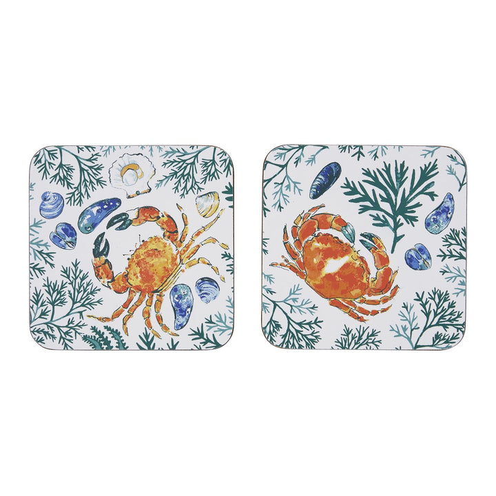 Ulster Weavers Shellfish Coasters - 4 Pack One Size in Green - Coaster - Ulster Weavers