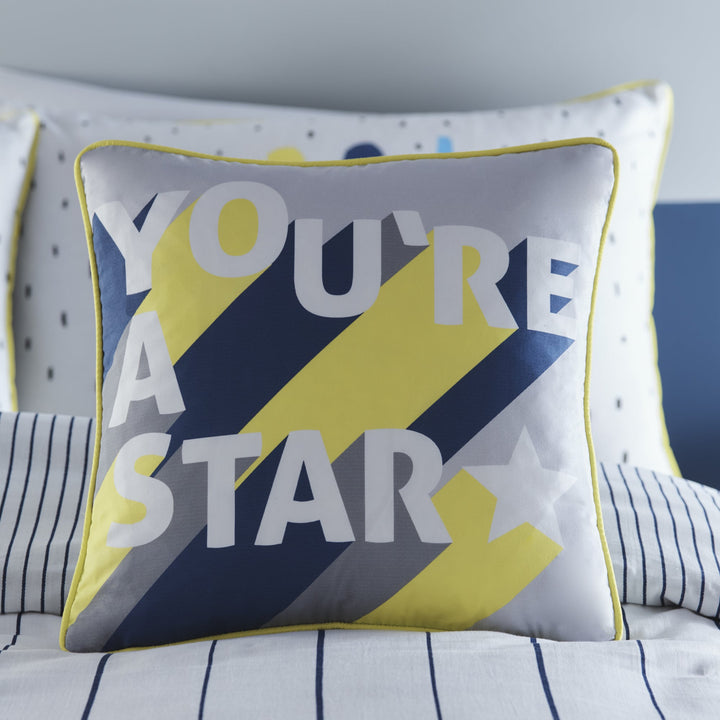 You're a Star Filled Cushion by Appletree Kids in Navy 43 x 43cm - Filled Cushion - Appletree Kids