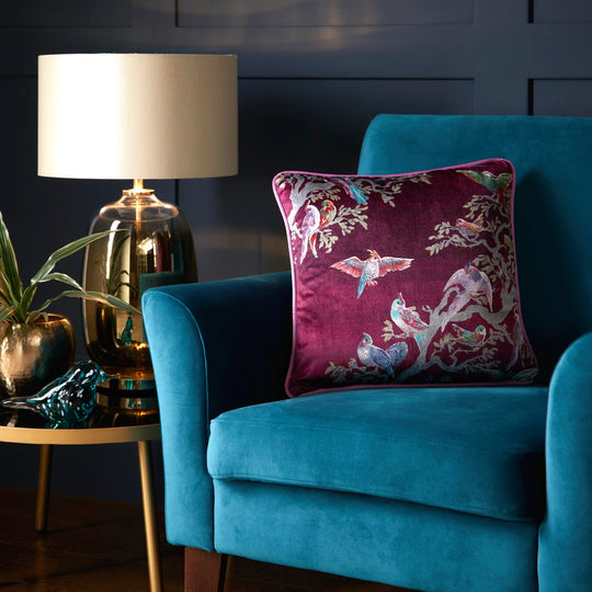 Birdity Absurdity Cushion in Pink 43 x 43cm