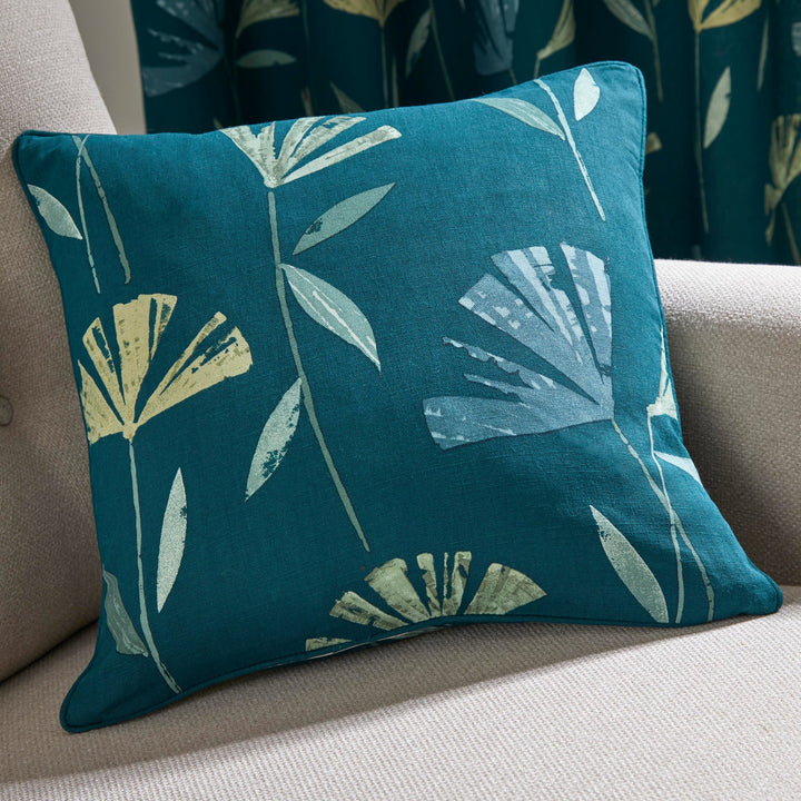 Dacey Filled Cushion by Fusion in Teal 43 x 43cm - Filled Cushion - Fusion