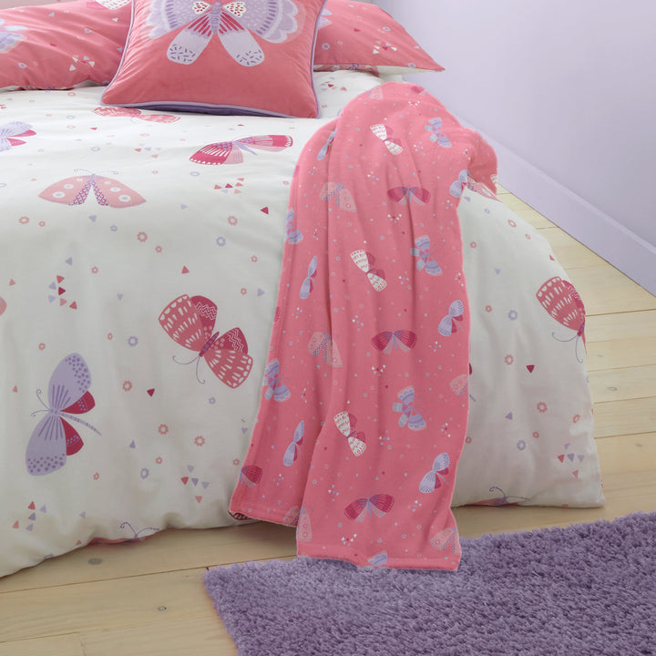Flutterby Butterfly Throw by Bedlam in Pink 120 x 150cm - Throw - Bedlam