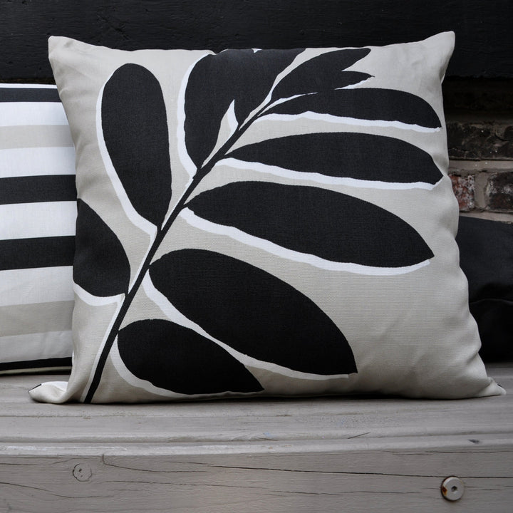 Leaf Print Filled Cushion by Fusion in Natural 43 x 43cm - Filled Cushion - Fusion