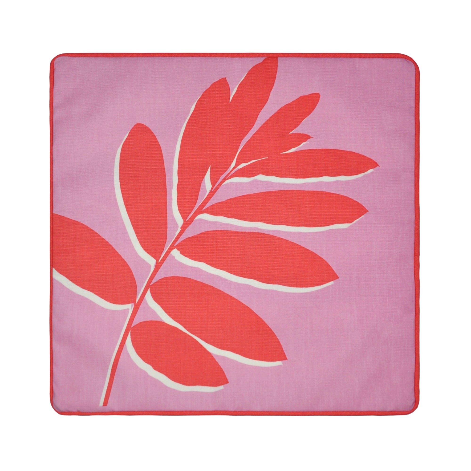 Leaf Print Filled Cushion by Fusion in Pink 43 x 43cm - Filled Cushion - Fusion