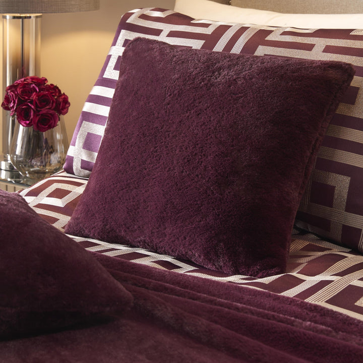 Lucie Filled Cushion by Soiree in Damson 43 x 43cm - Filled Cushion - Soiree