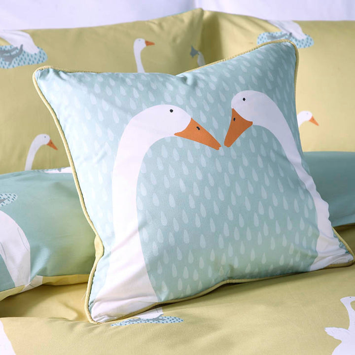 Puddles The Duck Filled Cushion by Fusion in Teal 43 x 43cm - Filled Cushion - Fusion