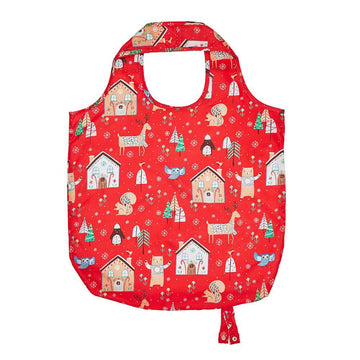 Ulster Weavers Reusable Roll-Up Bag - Festive Friends - Christmas (Polyester, Red) - Roll-Up Bag - Ulster Weavers