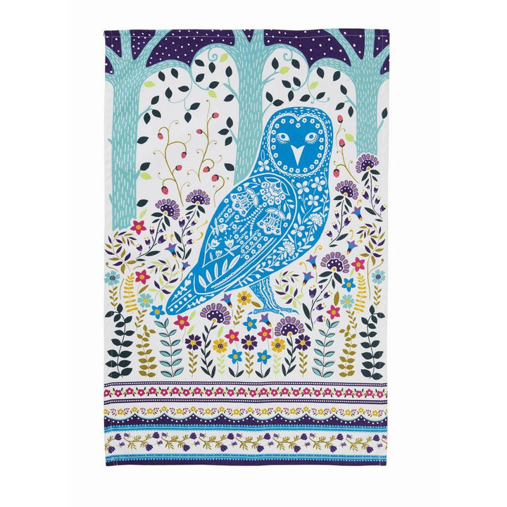 Ulster Weavers Cotton Tea Towel - Woodland Owl (100% Cotton, Blue) - Tea Towel - Ulster Weavers