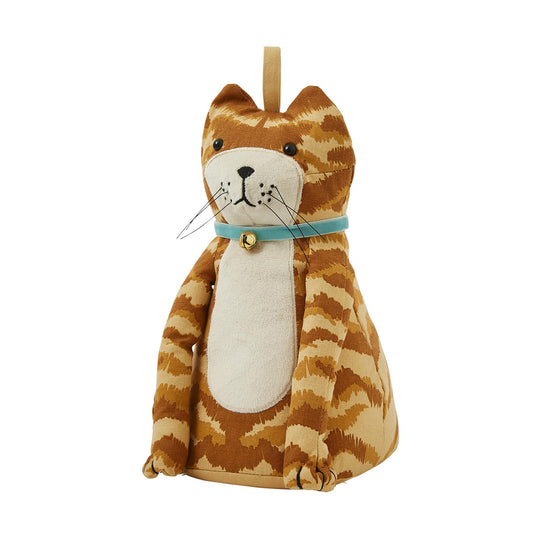 Marmalade Cat Shaped Doorstop in Orange