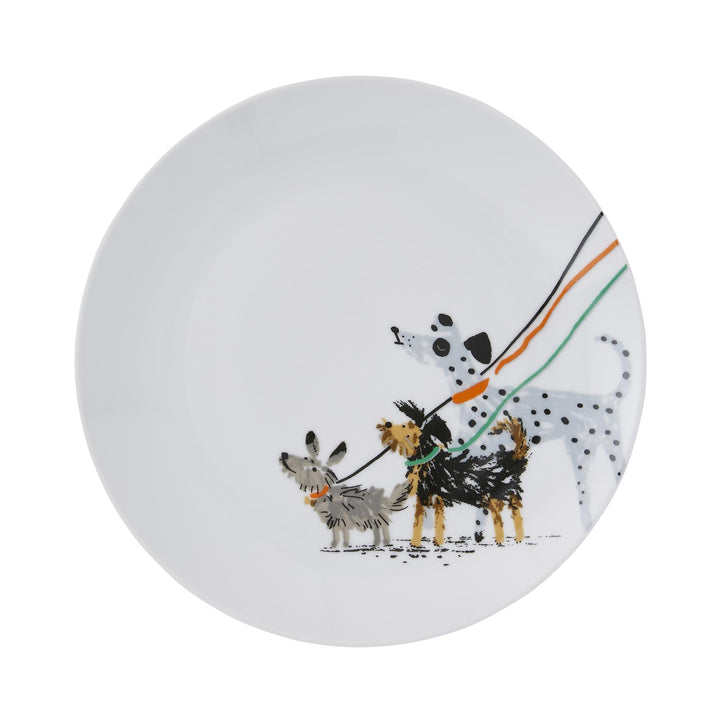 Ulster Weavers Dog Days Side Plate - Porcelain One Size in White - Plates - Ulster Weavers