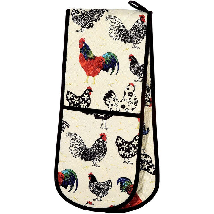 Ulster Weavers Double Oven Glove - Rooster (100% Cotton Outer; 100% Polyester wadding; CE marked, Orange) - Double Oven Gloves - Ulster Weavers