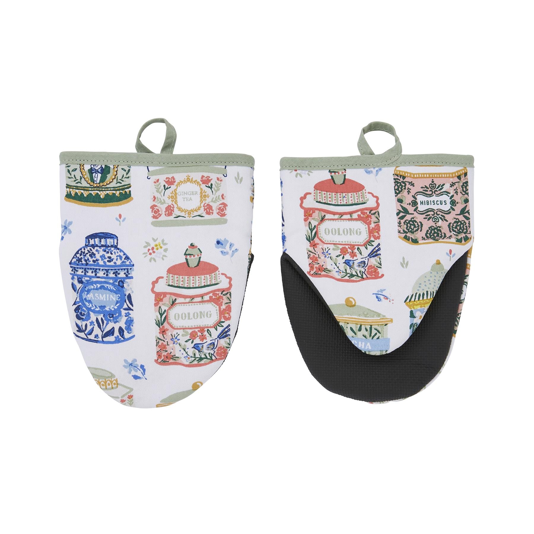 Ulster Weavers Tea Tins Microwave Mitts - Pair One Size in Multi - Micro Mitts - Ulster Weavers