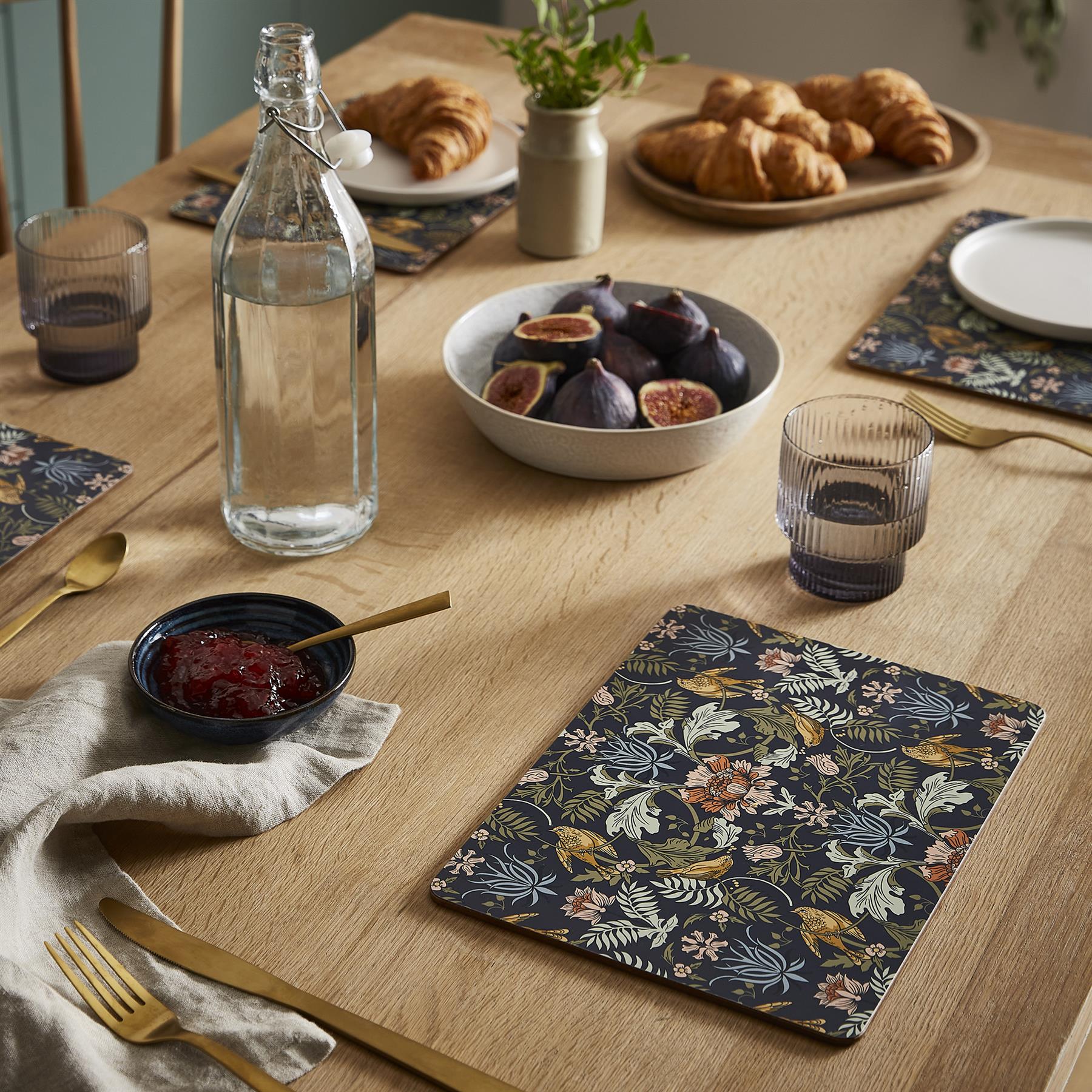 Ulster Weavers Finch & Flower Placemat - 4 Pack One Size in Navy - Placemat - Ulster Weavers