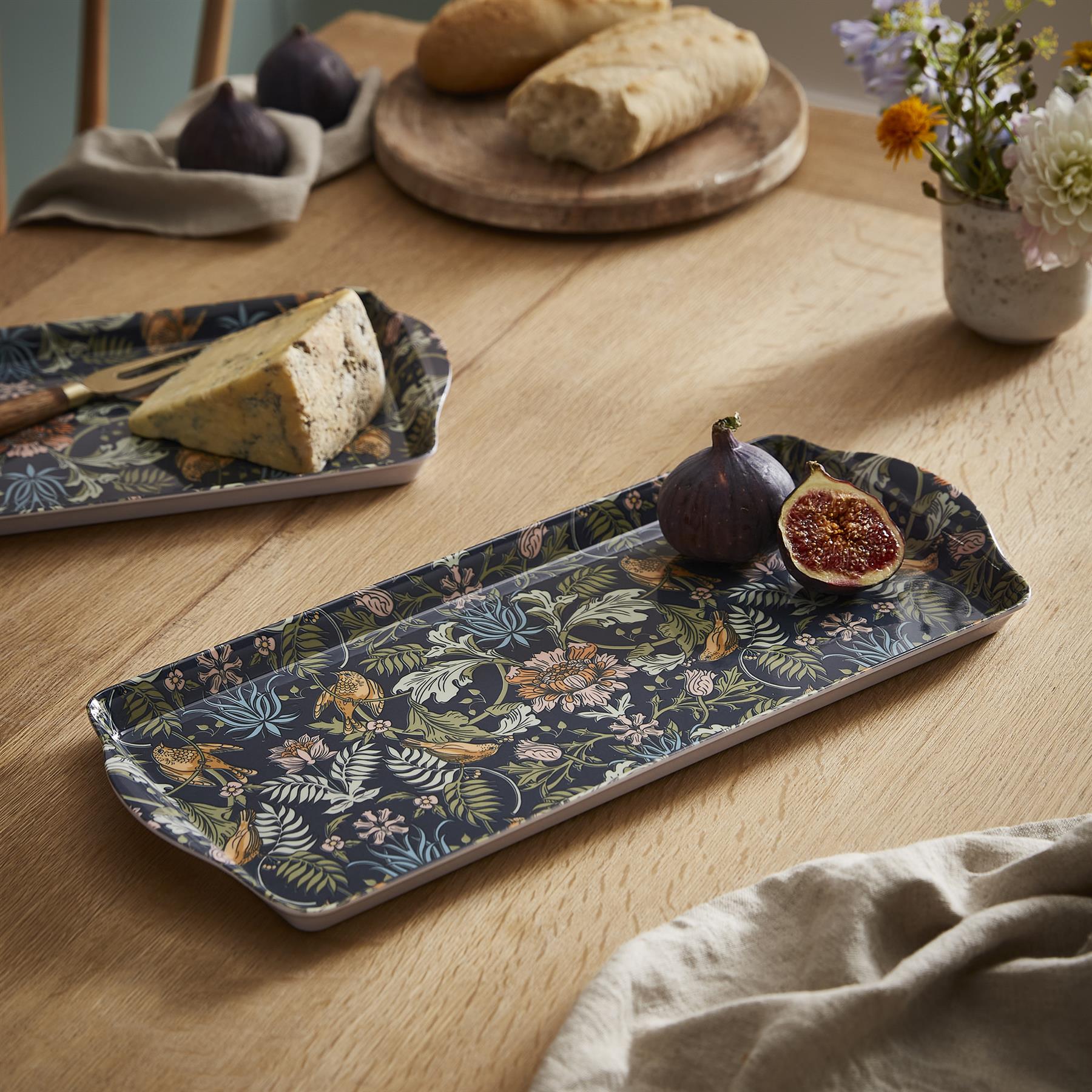 Ulster Weavers Finch & Flower Tray - Small One Size in Navy - Tray - Ulster Weavers