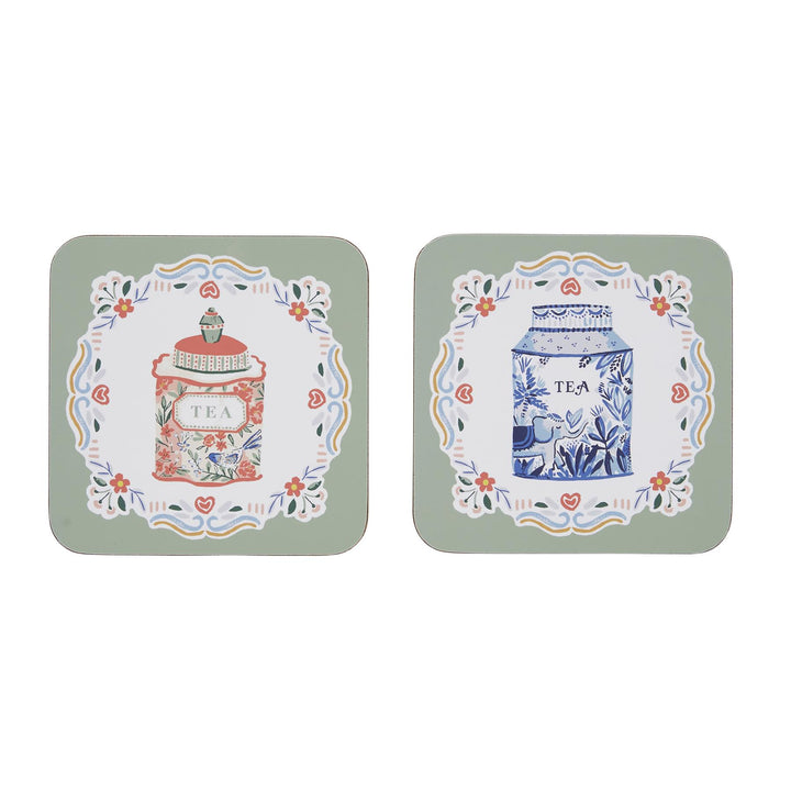 Ulster Weavers Tea Tins Coasters - 4 Pack One Size in Multi - Coaster - Ulster Weavers