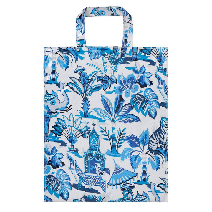Ulster Weavers Wipeable PVC Gusset Bag - India Blue (100% Cotton coated with PVC, Blue, Medium) - Bag - Ulster Weavers